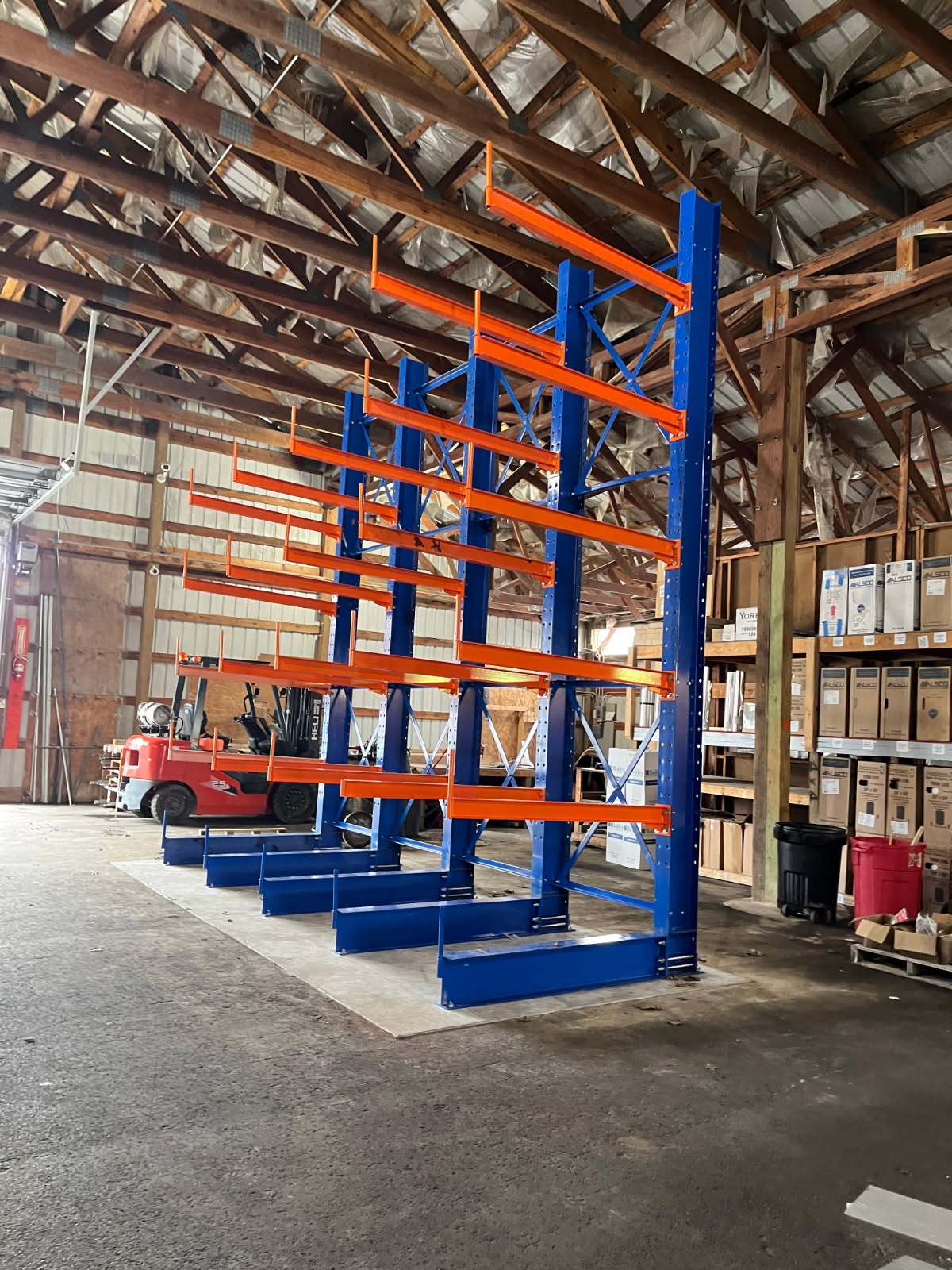 Cantilever rack installed by A&A Surplus in Oswego, NY