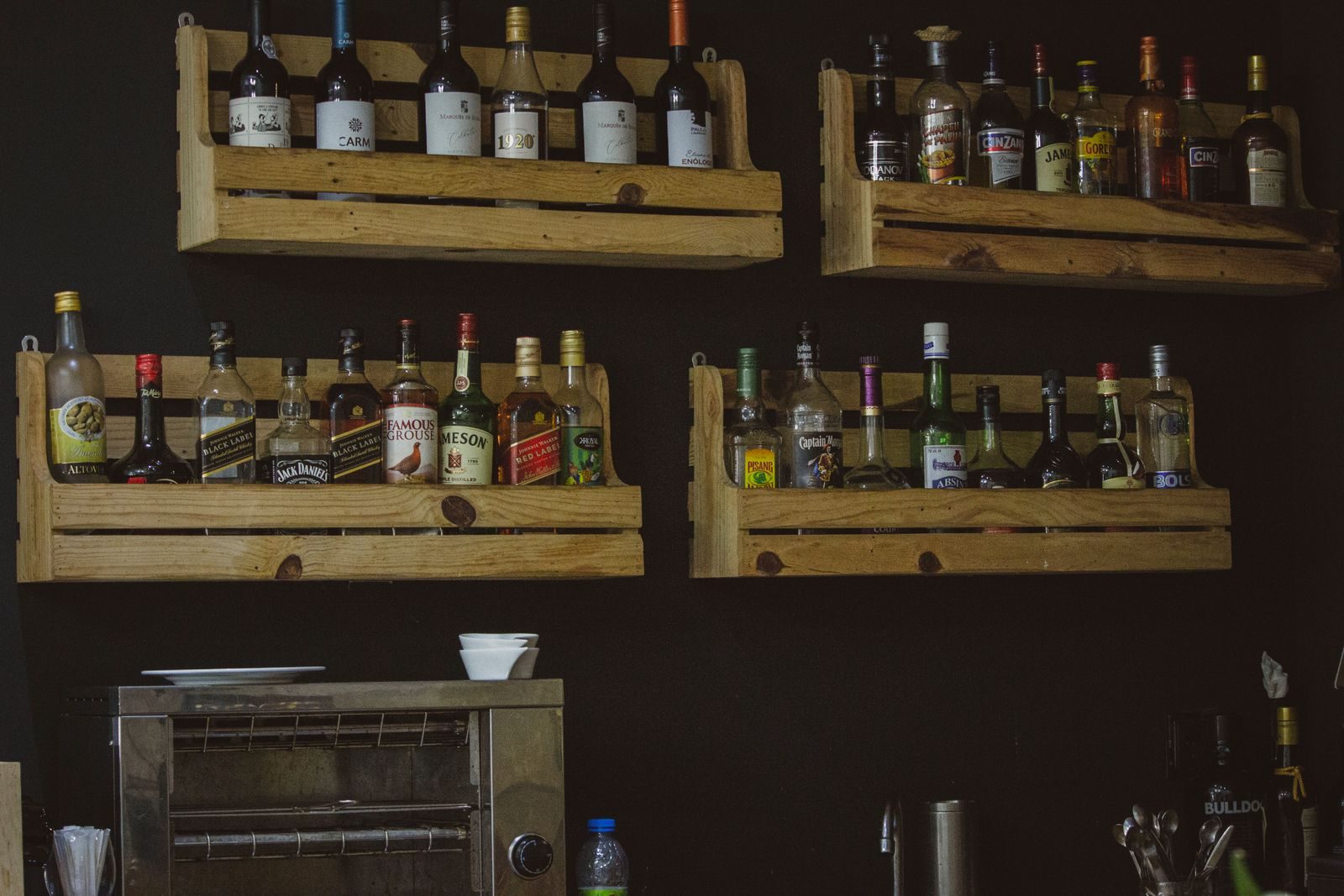 Wall shelves built from reclaimed pallet wood